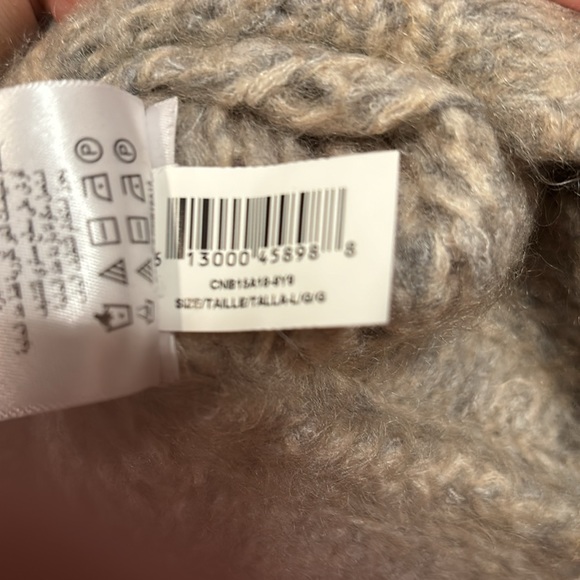 BCBG Max Azria L Oversized Sweater Mohair Blend Shaggy Striped Open Weave Chunky - Picture 7 of 8